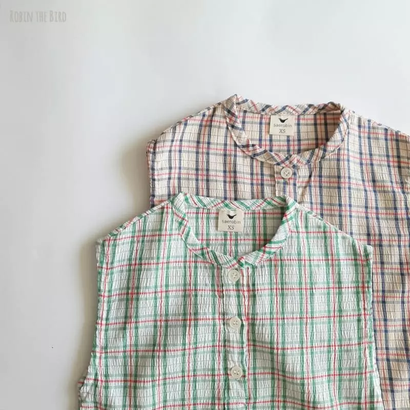 Saerobin - Korean Children Fashion - #Kfashion4kids - Henry Check Sleeveless - 5