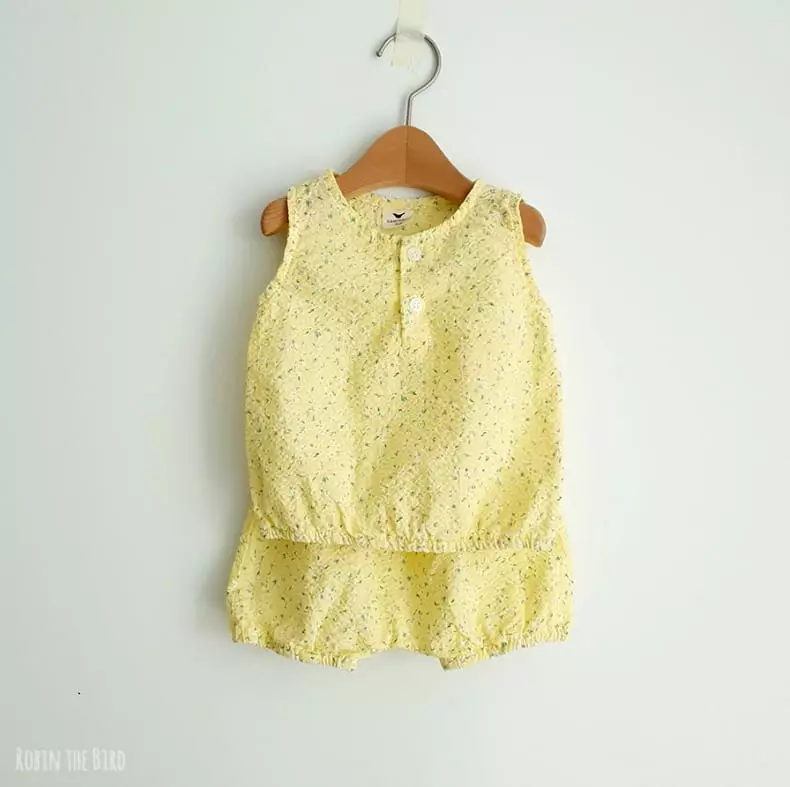 Saerobin - Korean Children Fashion - #childrensboutique - Flower Bloomer Top Bottom Set - 2