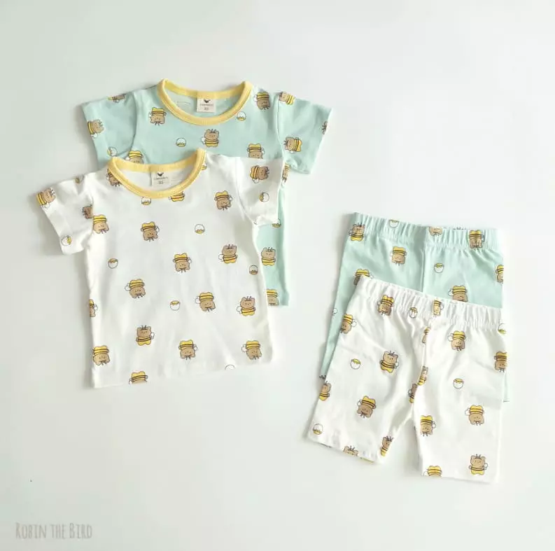 Saerobin - Korean Children Fashion - #designkidswear - Honey Bee Short Sleeves Easywear