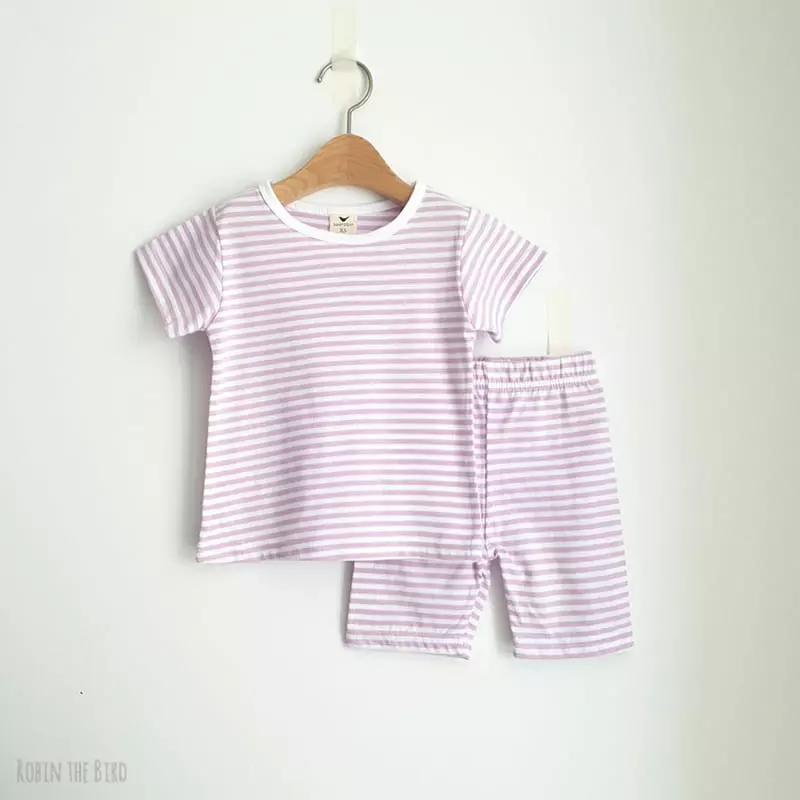 Saerobin - Korean Children Fashion - #designkidswear - Stripes Short Sleeves Easywear