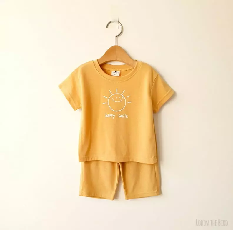 Saerobin - Korean Children Fashion - #discoveringself - Sun Short Sleeves Top Bottom Set - 3