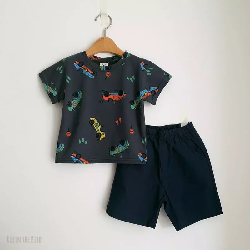 Saerobin - Korean Children Fashion - #discoveringself - Car Shorts Sleeves Tee - 3