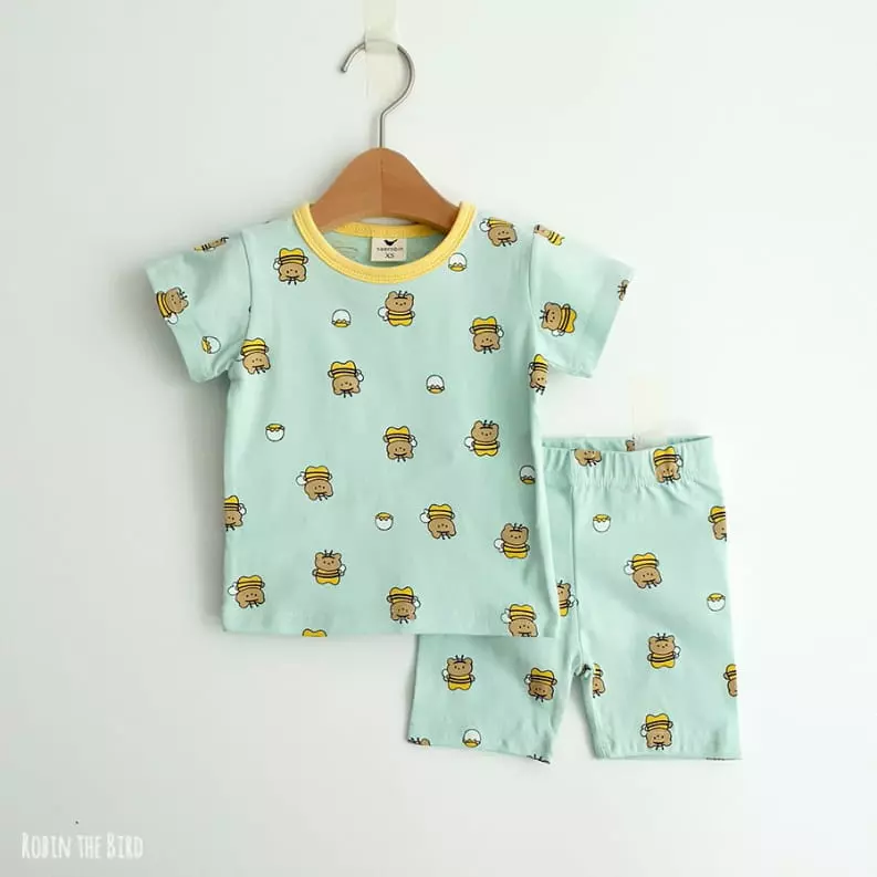 Saerobin - Korean Children Fashion - #fashionkids - Honey Bee Short Sleeves Easywear - 3