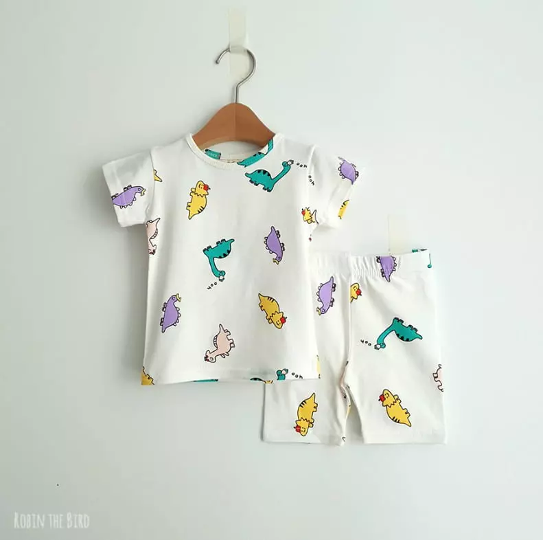 Saerobin - Korean Children Fashion - #fashionkids - Dino Short Sleeves Easywear