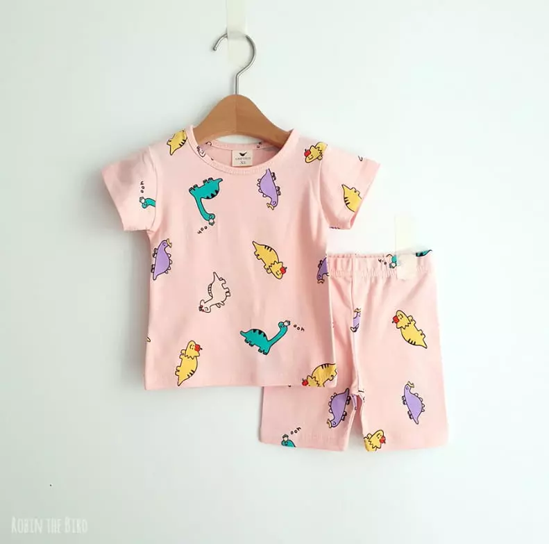 Saerobin - Korean Children Fashion - #kidsstore - Dino Short Sleeves Easywear - 3