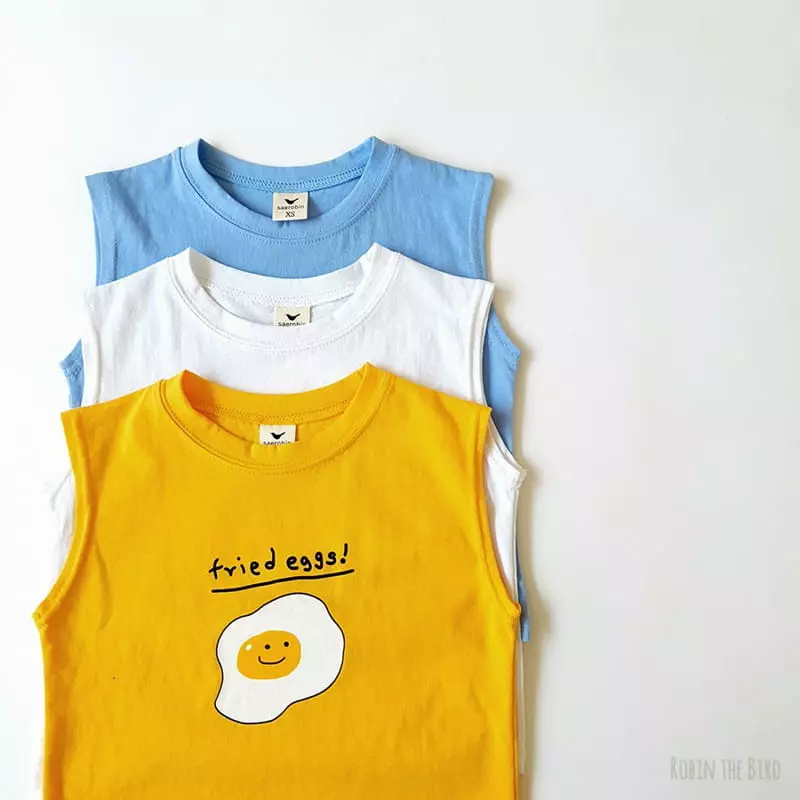 Saerobin - Korean Children Fashion - #kidsstore - Egg Box Sleeveless Tee - 8
