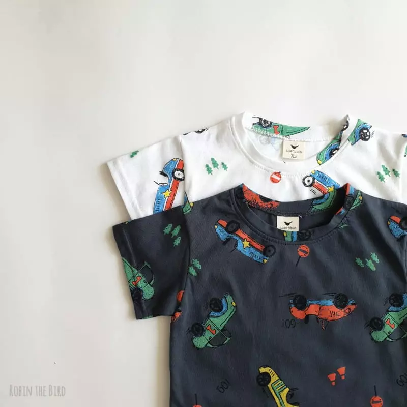 Saerobin - Korean Children Fashion - #kidsstore - Car Shorts Sleeves Tee - 6