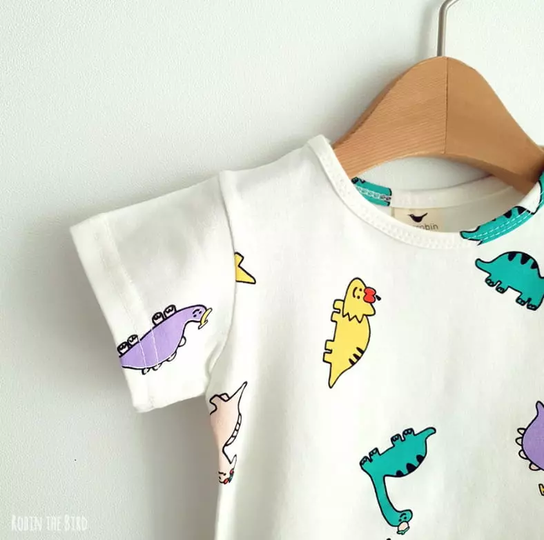 Saerobin - Korean Children Fashion - #kidsstore - Dino Short Sleeves Easywear - 4