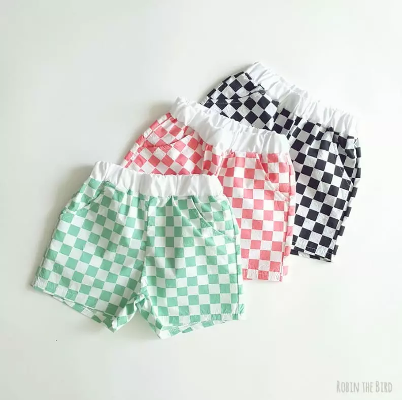 Saerobin - Korean Children Fashion - #kidzfashiontrend - Bling Check Shorts
