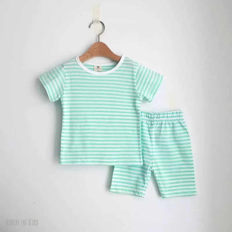 Saerobin - Korean Children Fashion - #kidzfashiontrend - Stripes Short Sleeves Easywear - 6