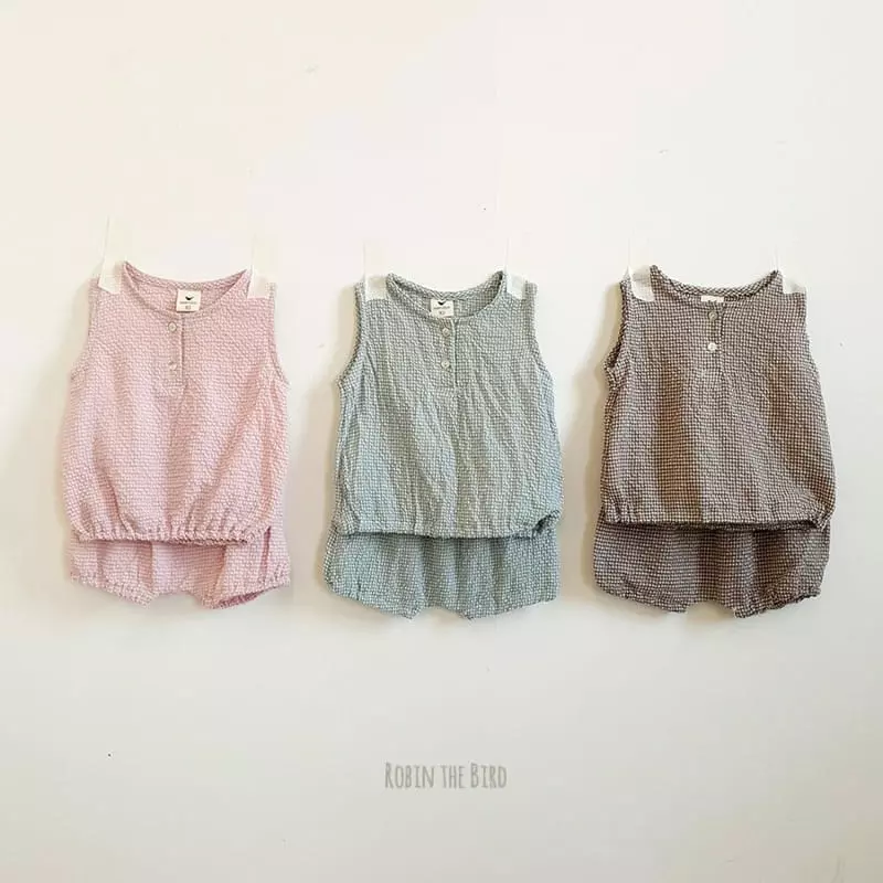 Saerobin - Korean Children Fashion - #littlefashionista - Check Bloomer Top Bottom Set - 7