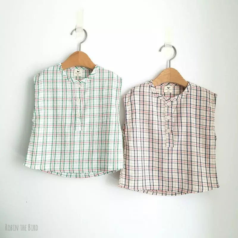 Saerobin - Korean Children Fashion - #magicofchildhood - Henry Check Sleeveless - 7