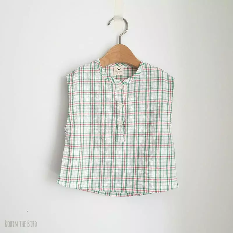 Saerobin - Korean Children Fashion - #minifashionista - Henry Check Sleeveless - 8