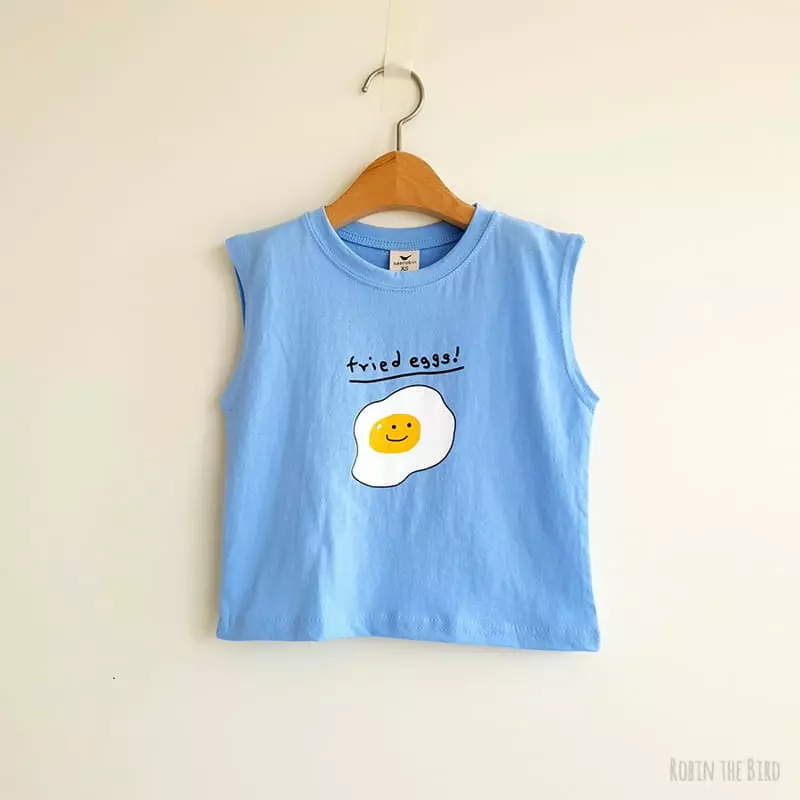 Saerobin - Korean Children Fashion - #stylishchildhood - Egg Box Sleeveless Tee