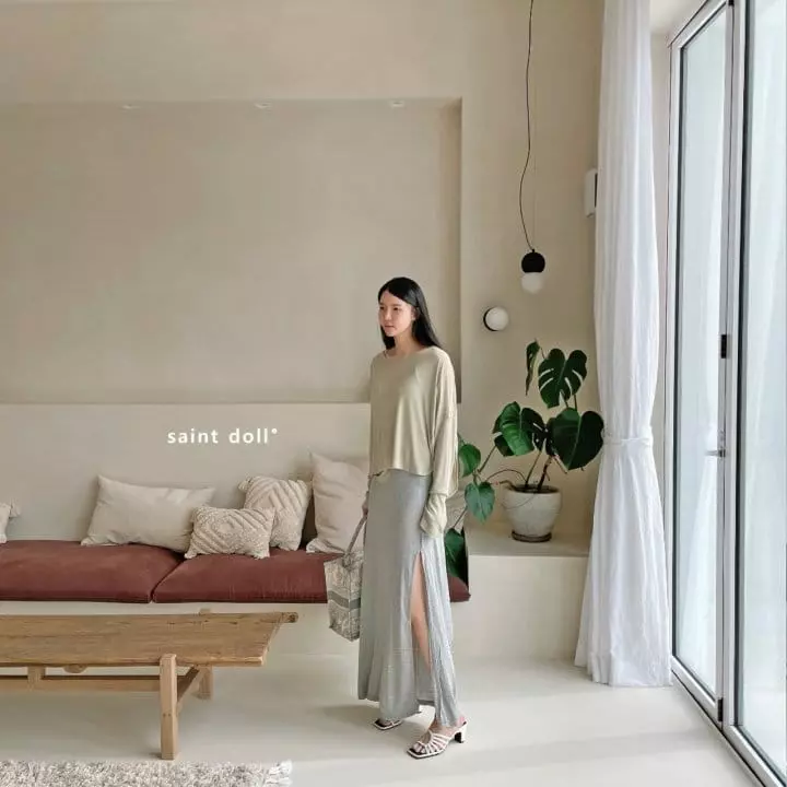 Saint Doll - Korean Children Fashion - #designkidswear - Slit Long Skirt - 7