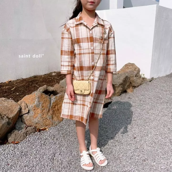 Saint Doll - Korean Children Fashion - #fashionkids - Check Robe Mom - 3