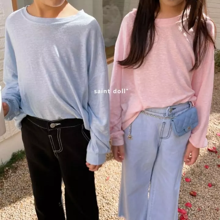 Saint Doll - Korean Children Fashion - #kidsshorts - Linen Loose Tee