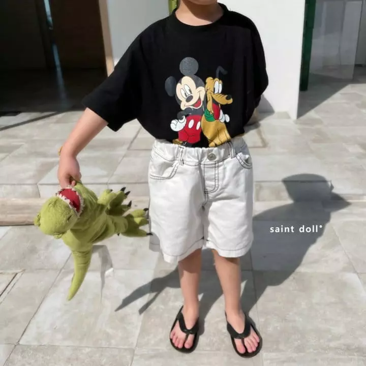 Saint Doll - Korean Children Fashion - #kidsshorts - Mickey And Goophy Tee - 10