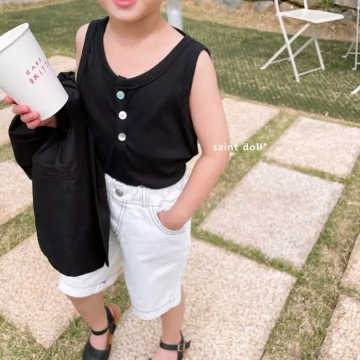 Saint Doll - Korean Children Fashion - #kidsshorts - Button Sleeveless - 7