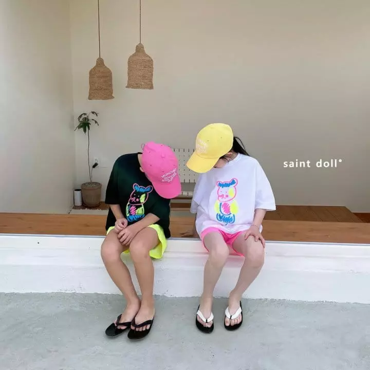 Saint Doll - Korean Children Fashion - #kidsstore - Neon Bear Tee with Mom - 12