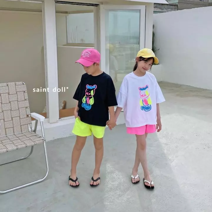 Saint Doll - Korean Children Fashion - #toddlerclothing - Neon Shorts with Mom - 10