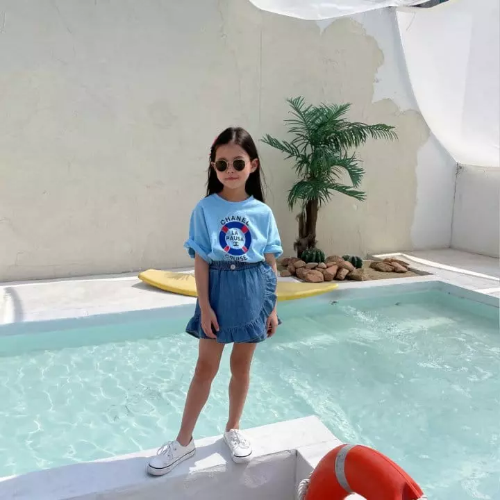 Saint Queen - Korean Children Fashion - #childrensboutique - Denim Frill Skirt Pants - 7