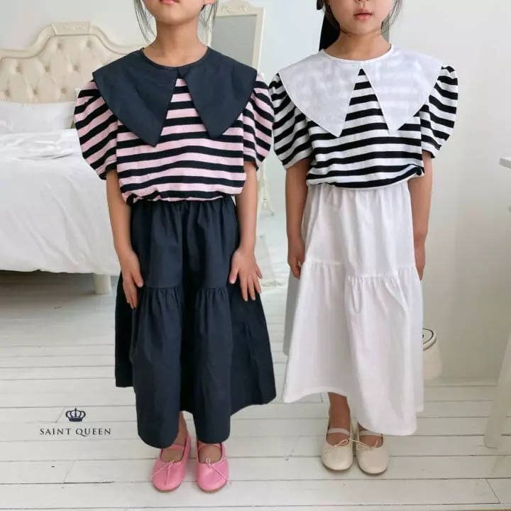 Saint Queen - Korean Children Fashion - #designkidswear - Stripes Triangle Blouse - 6