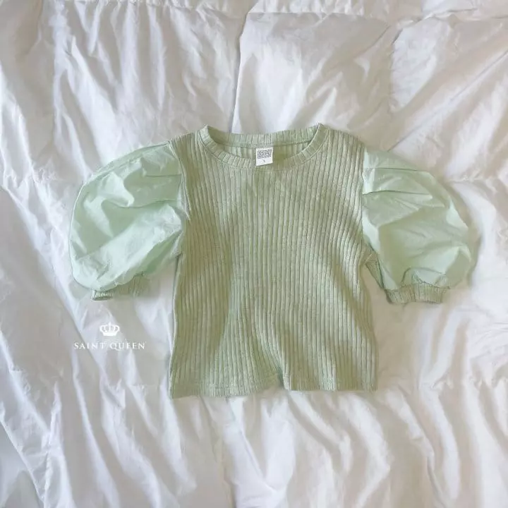 Saint Queen - Korean Children Fashion - #childrensboutique - Puff Sleeves Tee - 4