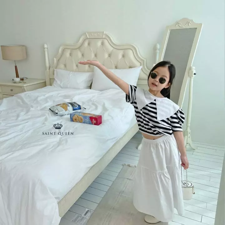 Saint Queen - Korean Children Fashion - #fashionkids - Stripes Triangle Blouse - 8