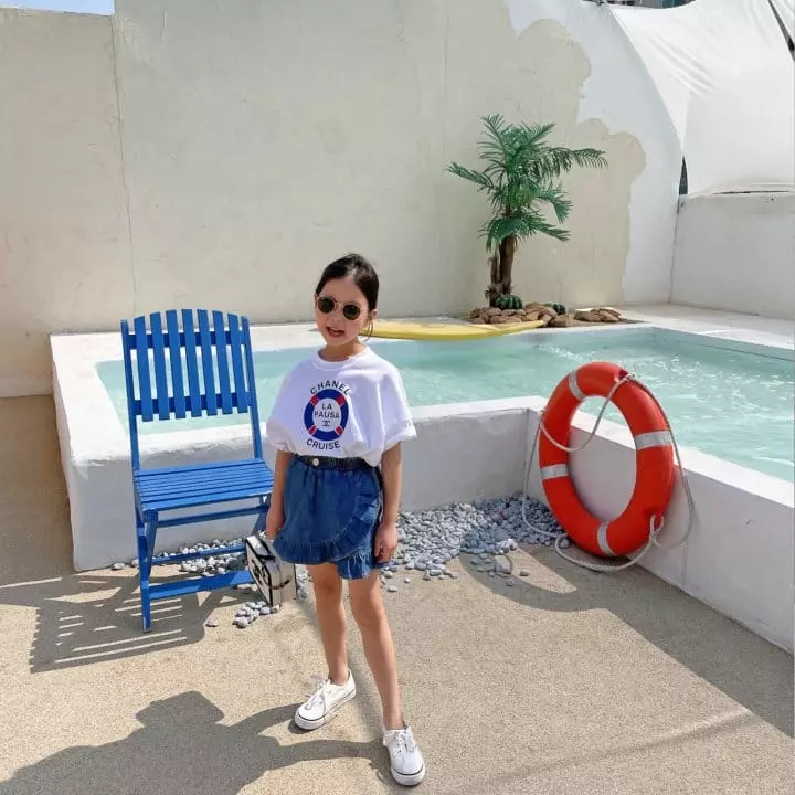 Saint Queen - Korean Children Fashion - #kidsstore - Denim Frill Skirt Pants - 12