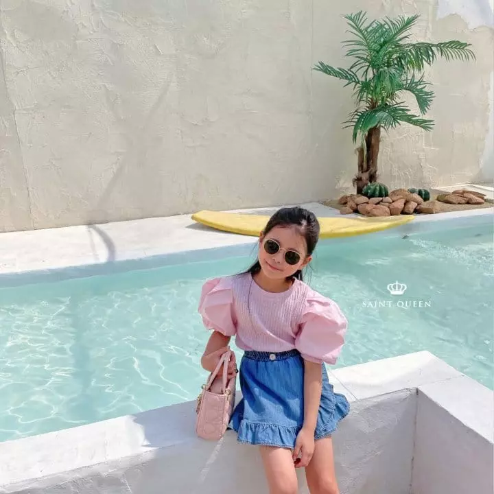 Saint Queen - Korean Children Fashion - #kidsstore - Puff Sleeves Tee - 8