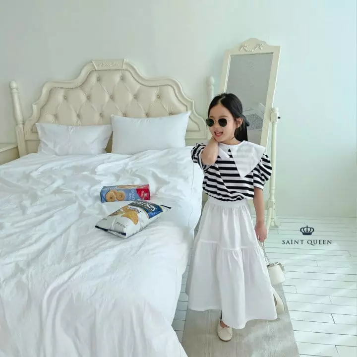 Saint Queen - Korean Children Fashion - #kidzfashiontrend - Stripes Triangle Blouse - 11