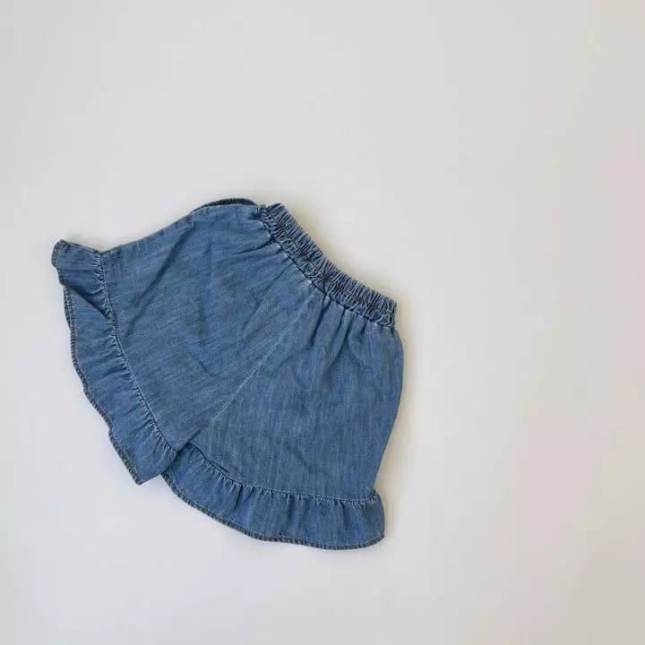 Saint Queen - Korean Children Fashion - #todddlerfashion - Denim Frill Skirt Pants - 3