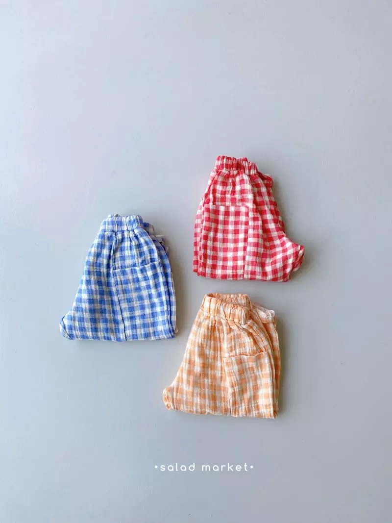 Salad Market - Korean Children Fashion - #childrensboutique - Bobo Check Pants - 12