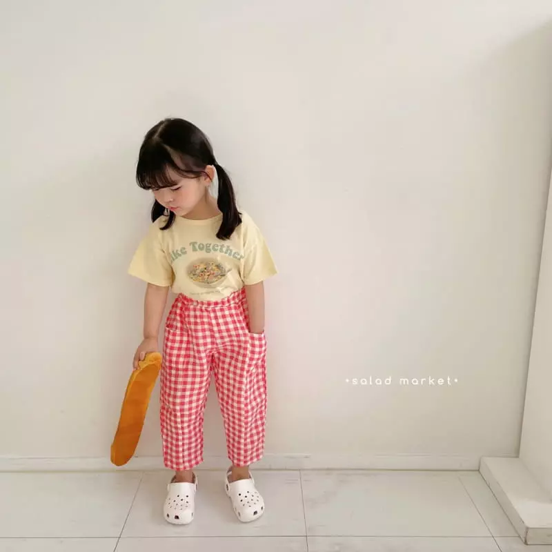 Salad Market - Korean Children Fashion - #kidsshorts - Bobo Check Pants - 2