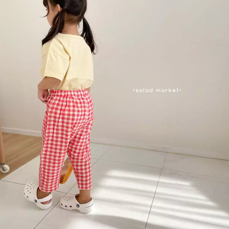 Salad Market - Korean Children Fashion - #kidsstore - Bobo Check Pants - 4