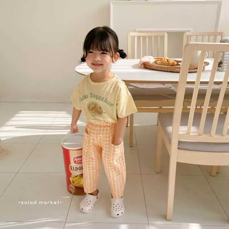 Salad Market - Korean Children Fashion - #minifashionista - Bobo Check Pants - 8