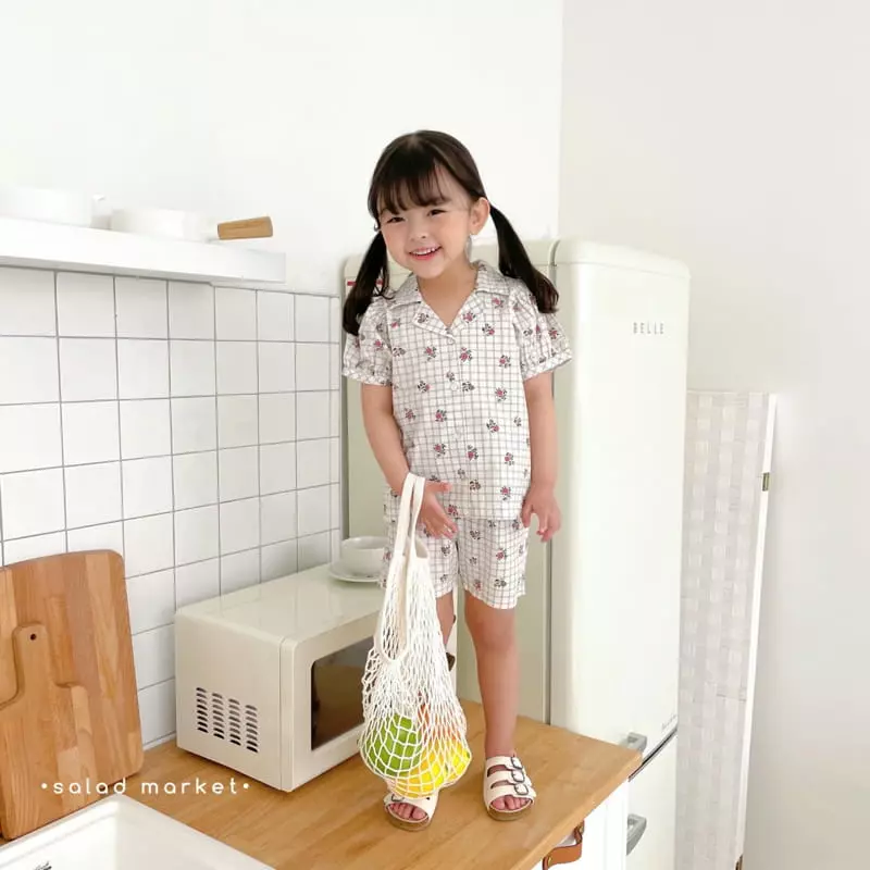 Salad Market - Korean Children Fashion - #todddlerfashion - Raspberry Top Bottom Set - 2