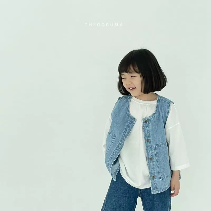 Shinseage Kids - Korean Children Fashion - #childofig - Square Denim Vest - 8