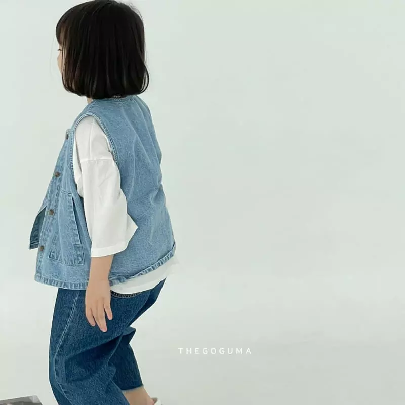 Shinseage Kids - Korean Children Fashion - #discoveringself - Square Denim Vest - 11