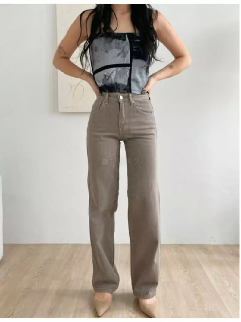 Sllow - Korean Women Fashion - #momslook - Pigment Jeans - 2