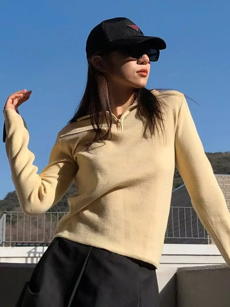 Sllow - Korean Women Fashion - #momslook - Half Zip-up Knit