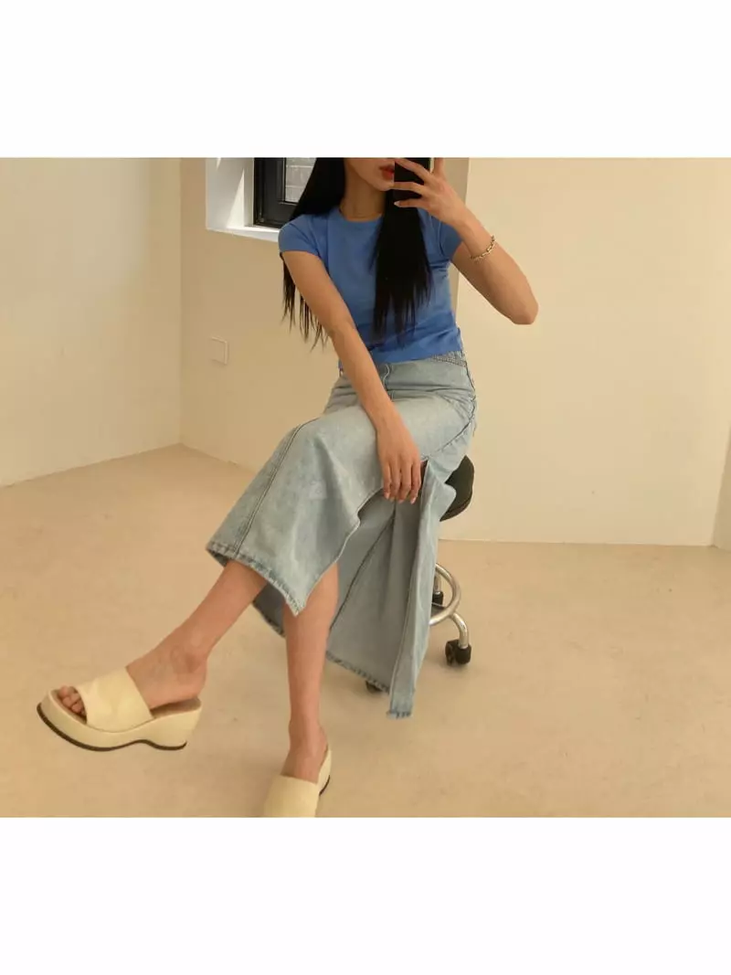 Sllow - Korean Women Fashion - #momslook - Union Long Skirt - 3