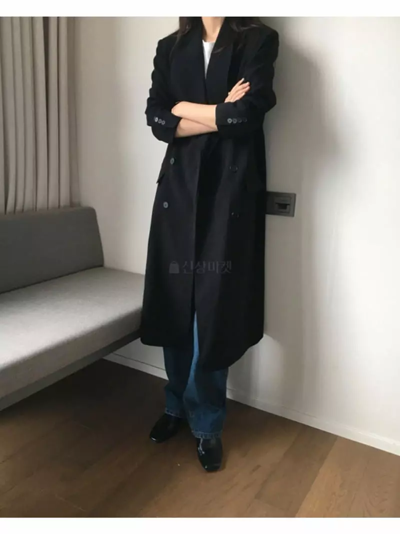 Sllow - Korean Women Fashion - #thelittlethings - Morden Over Long Coat - 4