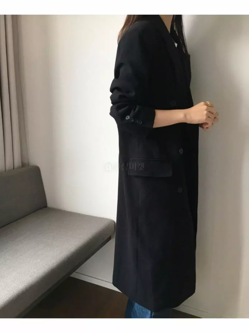 Sllow - Korean Women Fashion - #momslook - Morden Over Long Coat - 6