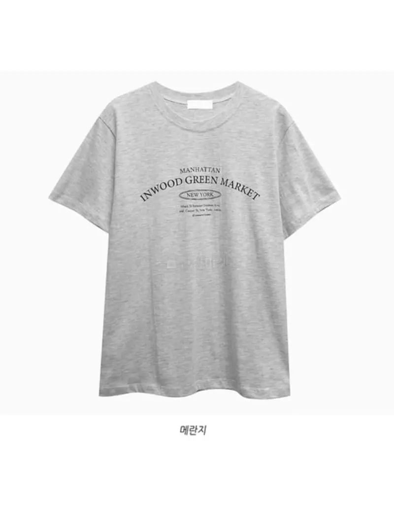 Sllow - Korean Women Fashion - #momslook - Manhatan Green Market Tee - 3