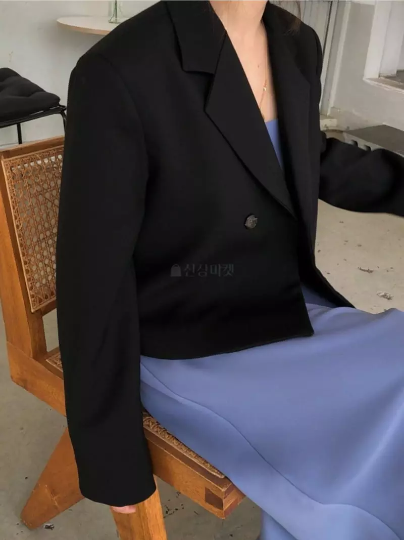 Sllow - Korean Women Fashion - #thatsdarling - Hidden Double Crop Jacket