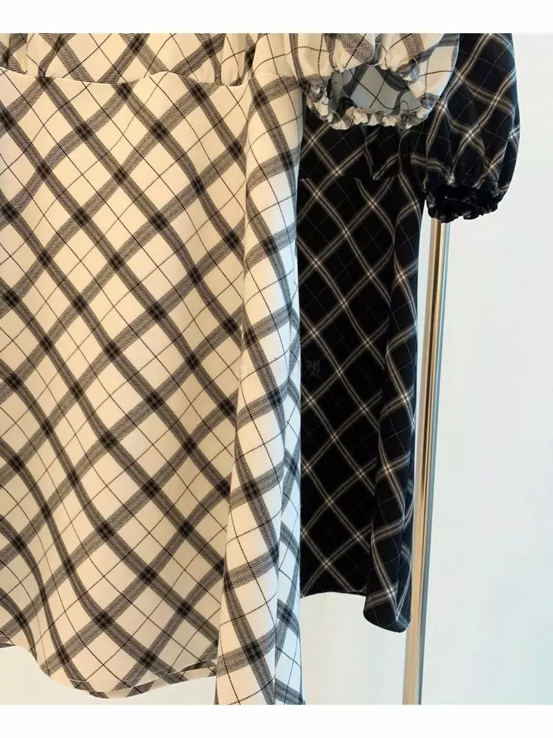 Sllow - Korean Women Fashion - #momslook - Puff Square Mini One-piece - 4