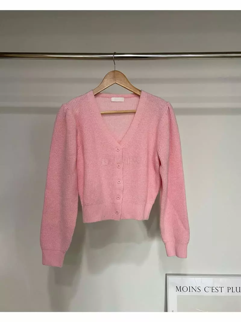 Sllow - Korean Women Fashion - #womensfashion - Shoulder Puff Cardigan