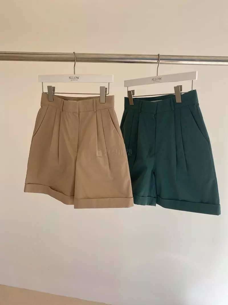 Sllow - Korean Women Fashion - #womensfashion - Roll-up Shorts - 2